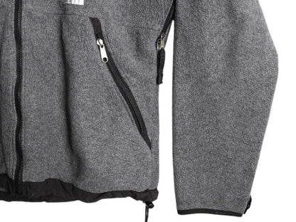 90s ノースフェイス フルジップ フリース ジャケット メンズ L オールド The North Face アウトドア ブルゾン ワンポイント 2トーン 灰 黒