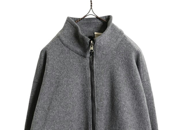 90s ノースフェイス フルジップ フリース ジャケット メンズ L オールド The North Face アウトドア ブルゾン ワンポイント 2トーン 灰 黒