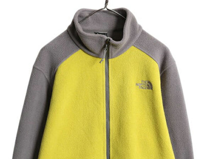 US企画 ノースフェイス FLASHDRY フリース ジャケット メンズ L / 古着 The North Face ジャンパー ブルゾン アウトドア ツートン 黄 灰