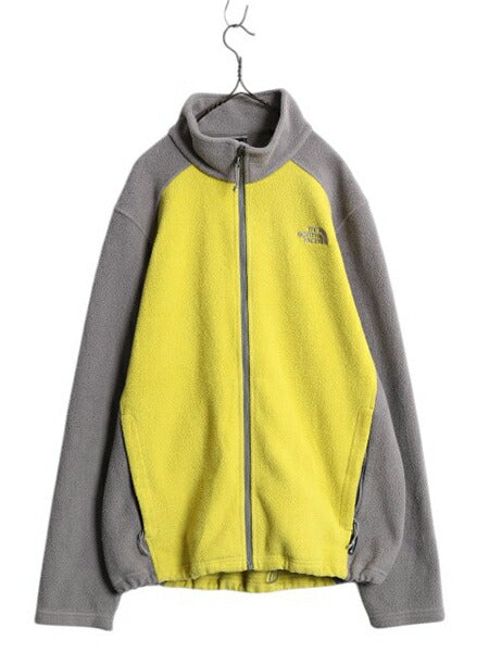 US企画 ノースフェイス FLASHDRY フリース ジャケット メンズ L / 古着 The North Face ジャンパー ブルゾン アウトドア ツートン 黄 灰
