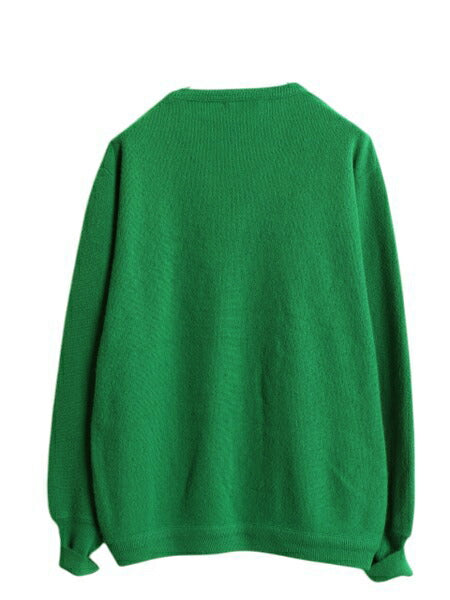 70s USA製 ラコステ Vネック アクリル ニット セーター メンズ レディース XL ヴィンテージ IZOD LACOSTE 糸巻タグ ワンポイント グリーン