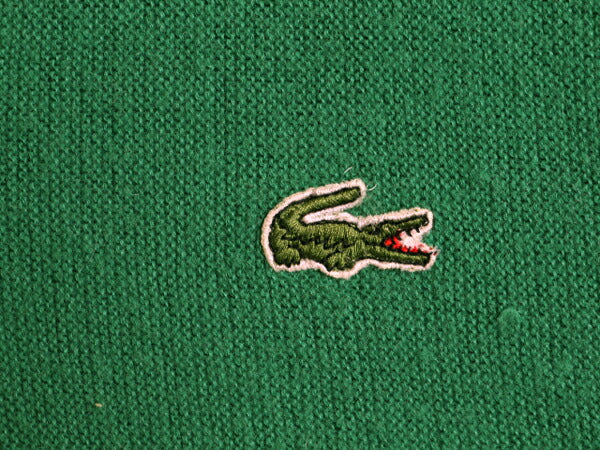 70s USA製 ラコステ Vネック アクリル ニット セーター メンズ レディース XL ヴィンテージ IZOD LACOSTE 糸巻タグ ワンポイント グリーン