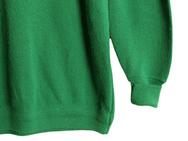 70s USA製 ラコステ Vネック アクリル ニット セーター メンズ レディース XL ヴィンテージ IZOD LACOSTE 糸巻タグ ワンポイント グリーン