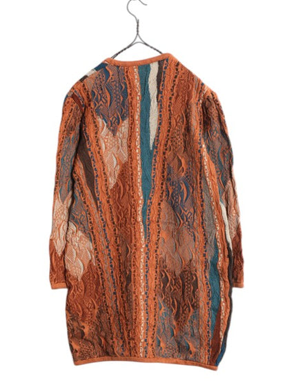 90s オーストラリア製 COOGI 3D 立体編み デザイン ニット ワンピース レディース S / オールド コットン Vネック ミニ丈 チュニック 総柄