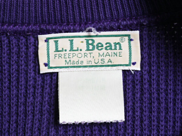 80s USA製 エルエルビーン ヘンリーネック コットン ニット セーター レディース М / ヴィンテージ LLBEAN モックネック アーミー ジープ