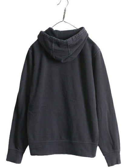 US企画 ノースフェイス スウェット フード パーカー メンズ S 古着 The North Face プルオーバー 裏起毛 ブラック アウトドア ロゴ刺繍 黒