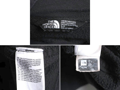 US企画 ノースフェイス スウェット フード パーカー メンズ S 古着 The North Face プルオーバー 裏起毛 ブラック アウトドア ロゴ刺繍 黒