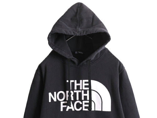 ノースフェイス プリント スウェット フード パーカー メンズ M The North Face プルオーバー 裏起毛 トレーナー ブラック アウトドア 薄手