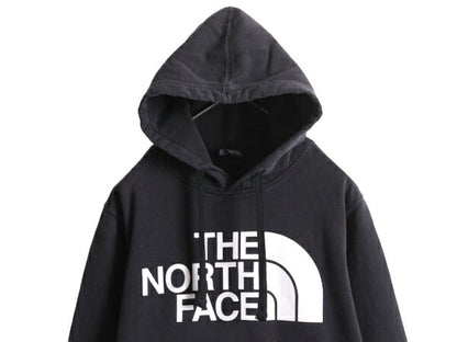 ノースフェイス プリント スウェット フード パーカー メンズ M The North Face プルオーバー 裏起毛 トレーナー ブラック アウトドア 薄手