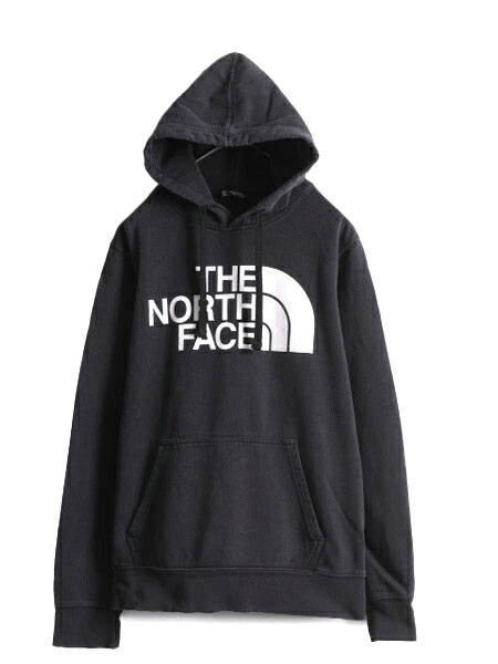 ノースフェイス プリント スウェット フード パーカー メンズ M The North Face プルオーバー 裏起毛 トレーナー ブラック アウトドア 薄手