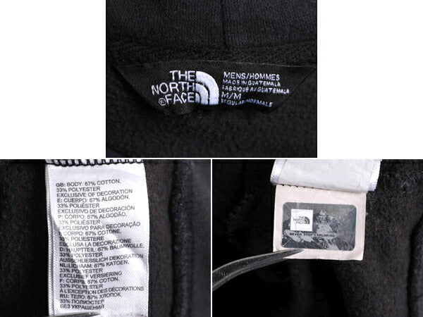 ノースフェイス 両面 プリント スウェット フード パーカー メンズ M / The North Face プルオーバー 裏起毛 黒 トレーナー ブラック 薄手