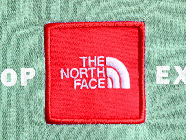 ノースフェイス プリント スウェット フード パーカー レディース M The North Face ボックスロゴ ワッペン アウトドア トレーナー 裏起毛