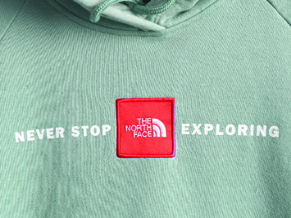 ノースフェイス プリント スウェット フード パーカー レディース M The North Face ボックスロゴ ワッペン アウトドア トレーナー 裏起毛