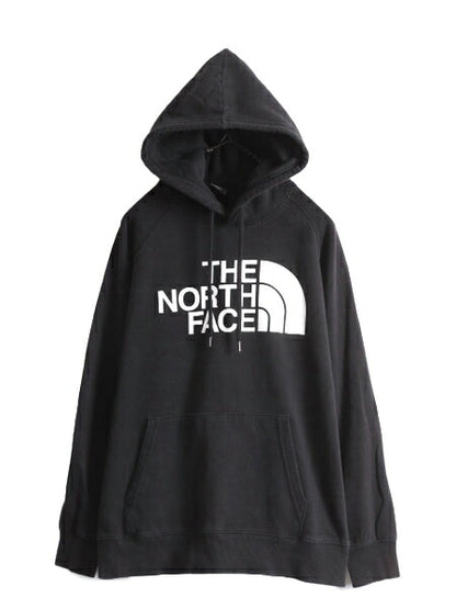 ノースフェイス プリント スウェット フード パーカー レディース L 古着 The North Face プルオーバー 裏起毛 トレーナー アウトドア 薄手