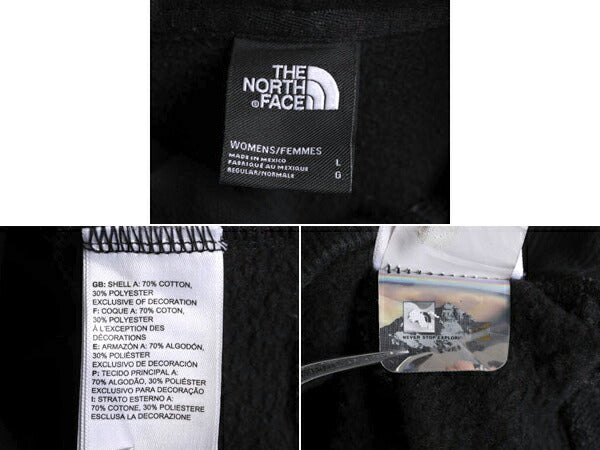 ノースフェイス プリント スウェット フード パーカー レディース L 古着 The North Face プルオーバー 裏起毛 トレーナー アウトドア 薄手