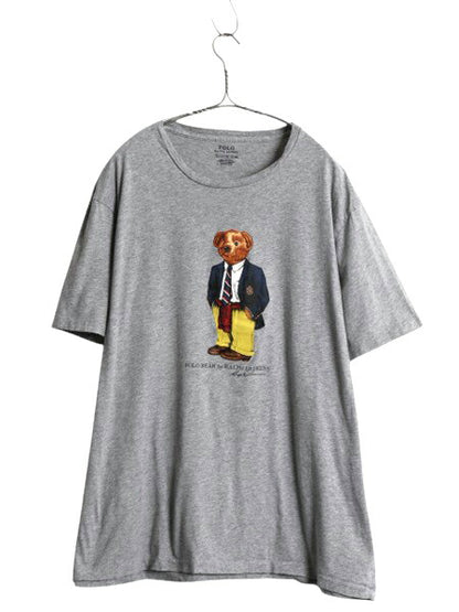 ポロベア ポロ ラルフローレン プリント 半袖 Tシャツ メンズ XXL / 古着 キャラクター カットソー シングルステッチ 大きいサイズ グレー