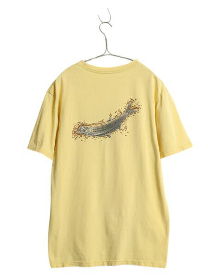 USA製 パタゴニア 両面 プリント 半袖 Tシャツ メンズ M アウトドア フィッシュ バックプリント グラフィック アート イラスト カットソー
