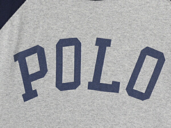 ポロ ラルフローレン プリント 長袖 ベースボール Tシャツ キッズ XL メンズ S 程/ ロンT シングルステッチ カットソー ラグラン ツートン