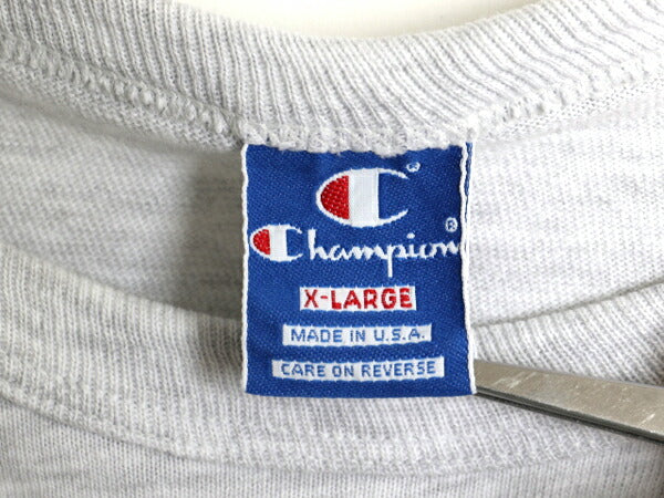 80s USA製 チャンピオン 2段 カレッジ プリント 長袖 Tシャツ メンズ XL 古着 ヴィンテージ ロンT カットソー ヘビーウェイト 大きいサイズ