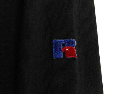 90s ラッセル 無地 長袖 Tシャツ メンズ XL 古着 オールド ロンT ロングスリーブ カットソー ワンポイント ブランク 大きいサイズ ブラック