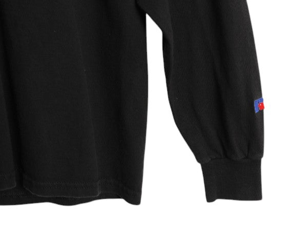 90s ラッセル 無地 長袖 Tシャツ メンズ XL 古着 オールド ロンT ロングスリーブ カットソー ワンポイント ブランク 大きいサイズ ブラック