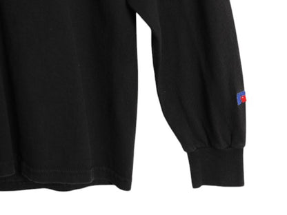 90s ラッセル 無地 長袖 Tシャツ メンズ XL 古着 オールド ロンT ロングスリーブ カットソー ワンポイント ブランク 大きいサイズ ブラック