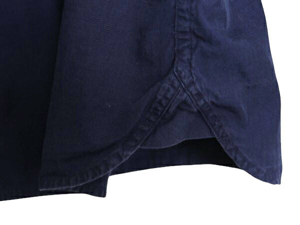 ブルックスブラザーズ 3点留め 長袖 ボタンダウン シャツ メンズ М 長袖シャツ ワイシャツ コットン ポケット付き 無地 マチ付き ネイビー