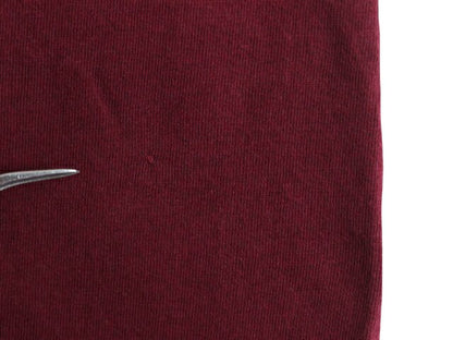 90s USA製 ディスカス モックネック 無地 長袖 Tシャツ メンズ XL 古着 オールド ヘビーウェイト コットン カットソー 大きいサイズ エンジ