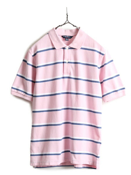 キッズ 150cm 程■ ブルックスブラザーズ ボーダー 鹿の子 半袖 ポロシャツ ボーイズ L レディース M 程 古着 Brooks Brothers 半袖シャツ