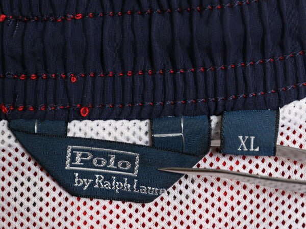 90s ポロ ラルフローレン ナイロン ショートパンツ メンズ XL / オールド サーフ スイム ショーツ 水陸両用 短パン 海パン 大きいサイズ 赤