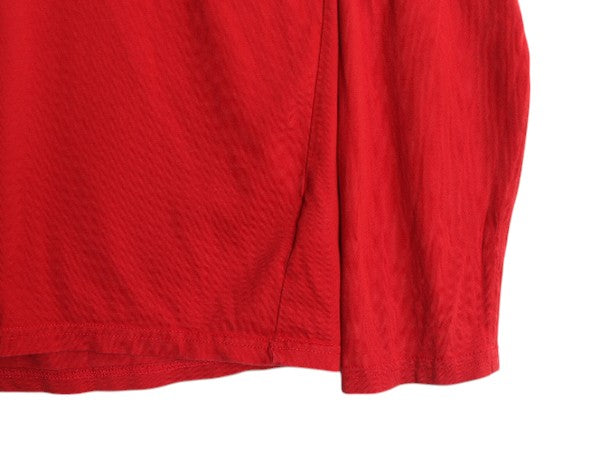 ポロ ラルフローレン プリント フード パーカー メンズ М 古着 コットン 長袖 Tシャツ フード付き ロンT プルオーバー カットソー レッド