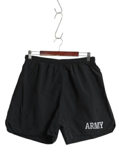 米軍実物 US ARMY アーミー ナイロン トレーニング ショートパンツ メンズ L 程 古着 ショーツ 短パン ミリタリー 海パン 水陸両用 黒 軍物