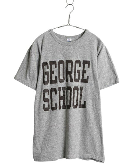 80s USA製 チャンピオン 2段 カレッジ プリント 半袖 Tシャツ メンズ L 小さめ M 程/ ヴィンテージ 88 12 シングルステッチ ヘビーウェイト