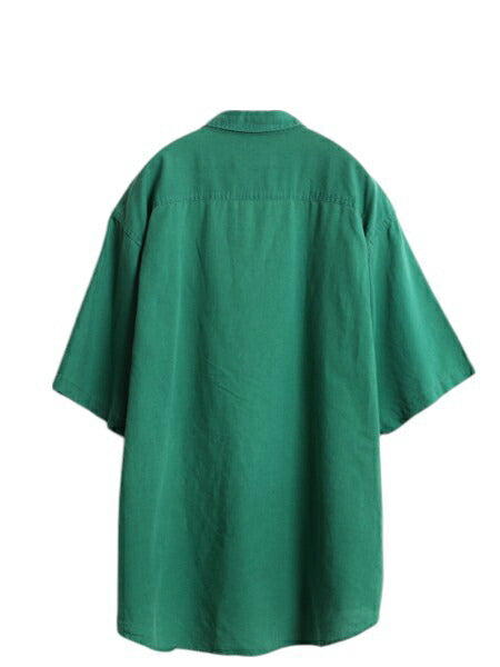 90s オールド ギャップ 半袖 シャツ メンズ XL / 古着 旧タグ 無地 リネン コットン ポケット付き 薄手 カジュアル グリーン 大きいサイズ