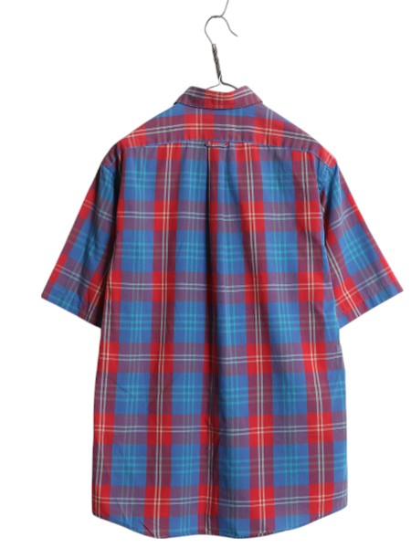 80's USA製 セントジョンズベイ マドラス チェック 半袖 シャツ メンズ M / ヴィンテージ JCPenney ポケット付き カジュアル マルチカラー