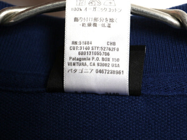 パタゴニア 鹿の子 長袖 ポロシャツ メンズ М / 古着 10年製 アウトドア 長袖シャツ カットソー ロングスリーブ オーガニック コットン 青