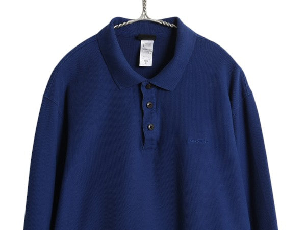 パタゴニア 鹿の子 長袖 ポロシャツ メンズ М / 古着 10年製 アウトドア 長袖シャツ カットソー ロングスリーブ オーガニック コットン 青