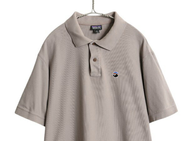 パタゴニア 鹿の子 半袖 ポロシャツ メンズ XL / 古着 16年製 アウトドア 半袖シャツ オーガニック コットン ワンポイント 大きいサイズ 灰