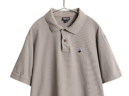 パタゴニア 鹿の子 半袖 ポロシャツ メンズ XL / 古着 16年製 アウトドア 半袖シャツ オーガニック コットン ワンポイント 大きいサイズ 灰