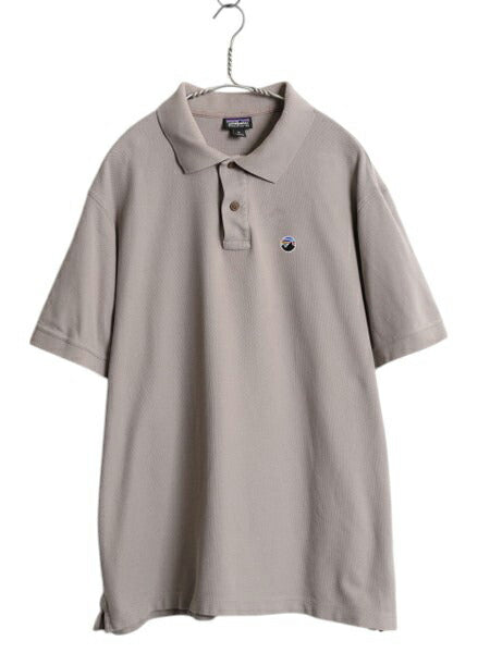 パタゴニア 鹿の子 半袖 ポロシャツ メンズ XL / 古着 16年製 アウトドア 半袖シャツ オーガニック コットン ワンポイント 大きいサイズ 灰