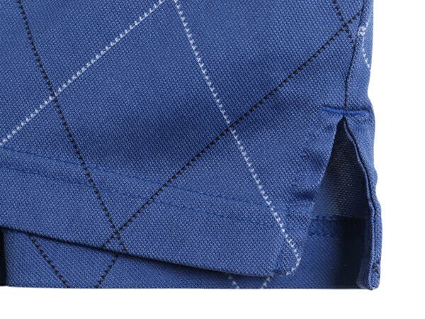 ブルックスブラザーズ 総柄 半袖 ポロシャツ メンズ М / 古着 半袖シャツ ストレッチ ダイヤモンド チェック ワンポイント カットソー 青