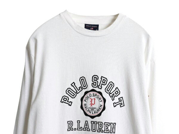 90s ポロスポーツ ラルフローレン プリント 長袖 Tシャツ メンズ XL オールド ポロ ロンT ロングTシャツ コットン カットソー 大きいサイズ