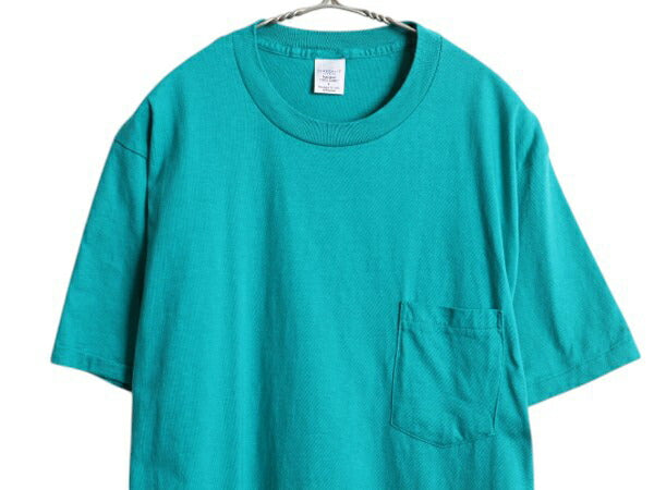 デッドストック 90s USA製 タウンクラフト ポケット付き 無地 半袖 Tシャツ メンズ L / オールド シングルステッチ 耳付き ヘビーウェイト
