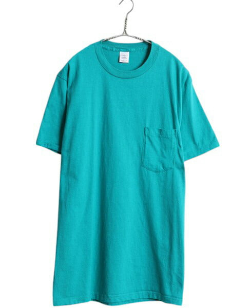 デッドストック 90s USA製 タウンクラフト ポケット付き 無地 半袖 Tシャツ メンズ L / オールド シングルステッチ 耳付き ヘビーウェイト