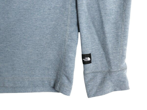 US企画 ノースフェイス テリー クルー 長袖 Tシャツ メンズ M 古着 アウトドア ストレッチ ロンT カットソー ヘビーウェイト 無地 シンプル