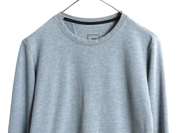 US企画 ノースフェイス テリー クルー 長袖 Tシャツ メンズ M 古着 アウトドア ストレッチ ロンT カットソー ヘビーウェイト 無地 シンプル