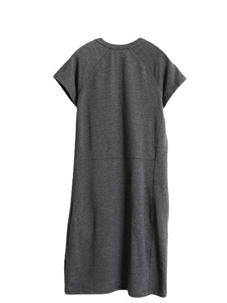 ノースフェイス 半袖 Tシャツ ワンピース レディース М 古着 ストレッチ ひざ丈 ゆったり ルームウェア シンプル 無地 チャコール グレー