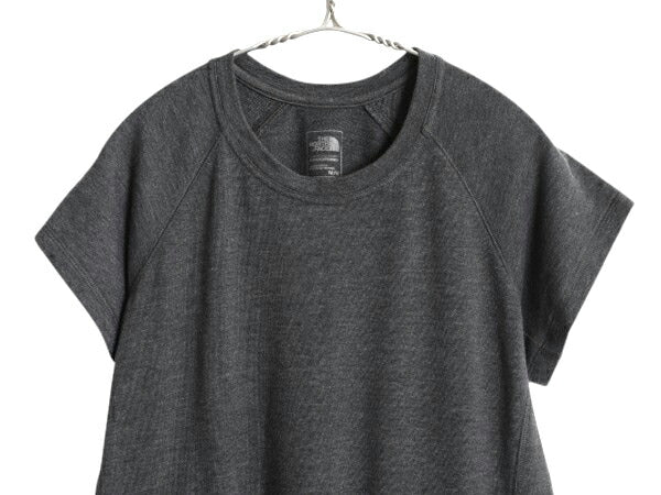 ノースフェイス 半袖 Tシャツ ワンピース レディース М 古着 ストレッチ ひざ丈 ゆったり ルームウェア シンプル 無地 チャコール グレー