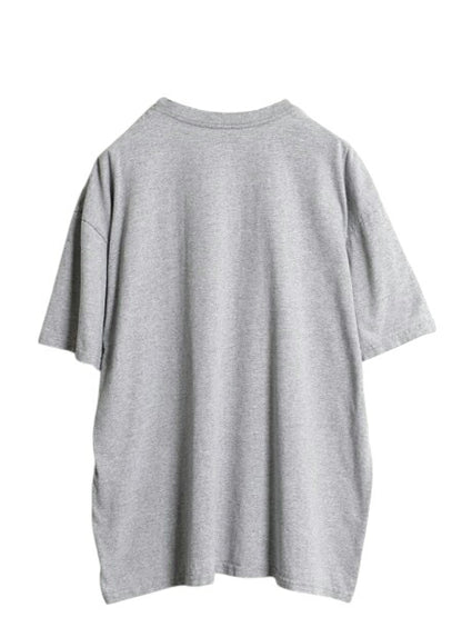 00s ナイキ スモール スウッシュ 刺繍 半袖 Tシャツ メンズ XL オールド コットン ワンポイント シンプル カットソー 大きいサイズ グレー