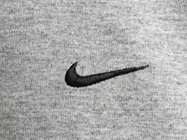 00s ナイキ スモール スウッシュ 刺繍 半袖 Tシャツ メンズ XL オールド コットン ワンポイント シンプル カットソー 大きいサイズ グレー